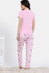 Zivame Joyful Jingles Knit Cotton Pyjama Set - Rose Shadow — thumbnail 4